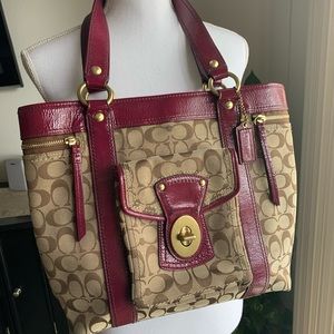 Coach handbag berry bucket tote.